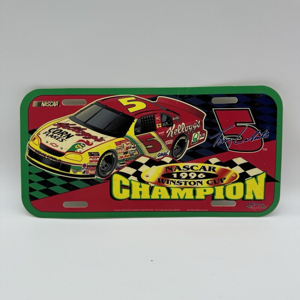 NASCAR 1996 Winston‎ Cup Terry Labonte  #5 NASCAR Plastic License Plate 12” x 6”
